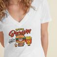 Line Friends Burger & Brown Women's Jersey Short Sleeve Deep V-Neck Tshirt