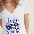 Love Is In The Air Try Not To Breathe 135 Trending Shirt Women's Jersey Short Sleeve Deep V-Neck Tshirt