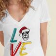 Love My Xmas Miniature Schnauzer Women's Jersey Short Sleeve Deep V-Neck Tshirt