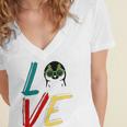 Love The Xmas Penguin Women's Jersey Short Sleeve Deep V-Neck Tshirt