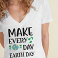 Make Every Day Earth Day Women's Jersey Short Sleeve Deep V-Neck Tshirt