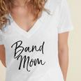 Marching Band Apparel Mother Gift For Women Cute Band Mom Women's Jersey Short Sleeve Deep V-Neck Tshirt