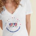 Memorial Day Cat Meowmorial Day V2 Women's Jersey Short Sleeve Deep V-Neck Tshirt