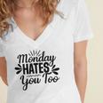 Monday Hates You Too 87 Trending Shirt Women's Jersey Short Sleeve Deep V-Neck Tshirt