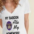 My Baboon Ate My Homework Women's Jersey Short Sleeve Deep V-Neck Tshirt