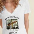 My Money Dont Jiggle Jiggle It Folds Women's Jersey Short Sleeve Deep V-Neck Tshirt