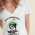 Never Underestimate An Old Guy On A Bicycle Women's Jersey Short Sleeve Deep V-Neck Tshirt