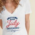 Official Happy 4Th Of July Independence Day Women's Jersey Short Sleeve Deep V-Neck Tshirt