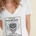 Official Wrong Society Drink From The Skull Of Your Enemies Women's Jersey Short Sleeve Deep V-Neck Tshirt