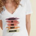 Patience Is The Best Medicine Women's Jersey Short Sleeve Deep V-Neck Tshirt