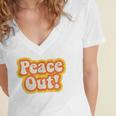 Peace Out Vintage 1970S Men Women Kids Women's Jersey Short Sleeve Deep V-Neck Tshirt
