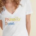 Phinally Done Women's Jersey Short Sleeve Deep V-Neck Tshirt