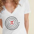 Pi Π Spiral Science Mathematics Math Irrational Number Sequence Women's Jersey Short Sleeve Deep V-Neck Tshirt