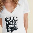 Positive Quote Your Only Limit Is You Kindness Saying Women's Jersey Short Sleeve Deep V-Neck Tshirt