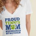 Proud Tennis Mom Funny Tennis Player Gift For Mothers Women's Jersey Short Sleeve Deep V-Neck Tshirt
