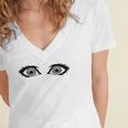Psychedelic Eyeball Trippy Eyes Women's Jersey Short Sleeve Deep V-Neck Tshirt