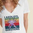 Retro I Axolotl Questions Funny Cute Axolotl Women's Jersey Short Sleeve Deep V-Neck Tshirt