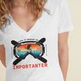 School Is Important But Skiing Is Importanter Women's Jersey Short Sleeve Deep V-Neck Tshirt