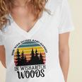 She Was Born And Raised In Wishabitch Woods Women's Jersey Short Sleeve Deep V-Neck Tshirt