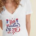 Talk Freedom To Me 4Th Of July Women's Jersey Short Sleeve Deep V-Neck Tshirt