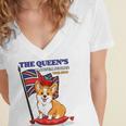 The Queen’S Platinum Jubilee 1952-2022 Corgi Union Jack Women's Jersey Short Sleeve Deep V-Neck Tshirt