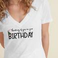 Thinking Of You On Your Birthday Women's Jersey Short Sleeve Deep V-Neck Tshirt