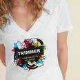 Trimmer Women's Jersey Short Sleeve Deep V-Neck Tshirt