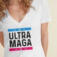 Ultra Mega Patriotic Trump Republicans Conservatives Women's Jersey Short Sleeve Deep V-Neck Tshirt