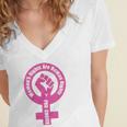 Womens Womens Rights Are Human Rights Pro Choice Women's Jersey Short Sleeve Deep V-Neck Tshirt