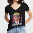 2024 Trump 4Th Of July S Merica Women's Jersey Short Sleeve Deep V-Neck Tshirt