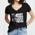 Body Under Construction Mind On A Mission Fitness Lovers Women's Jersey Short Sleeve Deep V-Neck Tshirt