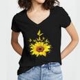 Butterflies Sunflower Smoke Women's Jersey Short Sleeve Deep V-Neck Tshirt