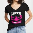 Cheer Captain Cheerleader Cheerleading Lover Gift Women's Jersey Short Sleeve Deep V-Neck Tshirt
