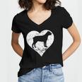 Distressed Cane Corso Heart Dog Owner Graphic Women's Jersey Short Sleeve Deep V-Neck Tshirt