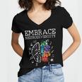 Embrace Neurodiversity Funny V5 Women's Jersey Short Sleeve Deep V-Neck Tshirt