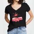 Ems Fire Rescue Truck Helicopter Cute Unique Gift Women's Jersey Short Sleeve Deep V-Neck Tshirt