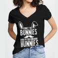 Forget The Bunnies Im Chasing Hunnies Funny Women's Jersey Short Sleeve Deep V-Neck Tshirt