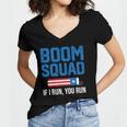 Fourth Of July 4Th July Fireworks Boom Patriotic American Women's Jersey Short Sleeve Deep V-Neck Tshirt