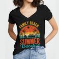 Funny Family Beach Summer Vacation Women's Jersey Short Sleeve Deep V-Neck Tshirt