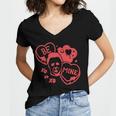 Funny Horror Valentines Day Women's Jersey Short Sleeve Deep V-Neck Tshirt