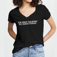 Funny Im Only Talking To Jesus Today Christian Women's Jersey Short Sleeve Deep V-Neck Tshirt