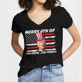 Funny Joe Biden Dazed Merry 4Th Of You Know The Thing Women's Jersey Short Sleeve Deep V-Neck Tshirt