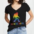 Gay Pride Support - Sasquatch No More Hiding - Lgbtq Ally Women's Jersey Short Sleeve Deep V-Neck Tshirt