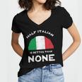 Half Italian Is Better Than None Italian Republic Heritage Women's Jersey Short Sleeve Deep V-Neck Tshirt