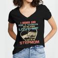 I Asked God For Woman Who Will Always Love Me Step Mom Women's Jersey Short Sleeve Deep V-Neck Tshirt