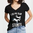 I Do My Own Stunts Get Well Funny Horse Riders Animal Women's Jersey Short Sleeve Deep V-Neck Tshirt
