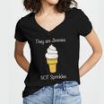 Jimmies Not Sprinkles Ice Cream Cone Women's Jersey Short Sleeve Deep V-Neck Tshirt