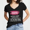 Maya Name Gift Maya Hated By Many Loved By Plenty Heart On Her Sleeve Women's Jersey Short Sleeve Deep V-Neck Tshirt