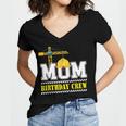 Mom Birthday Crew Construction Birthday Party V2 Women's Jersey Short Sleeve Deep V-Neck Tshirt