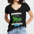 Mommy Of The Birthday Boy Dinosaurrex Anniversary Women's Jersey Short Sleeve Deep V-Neck Tshirt